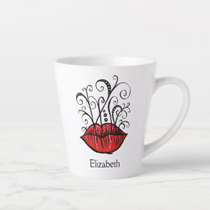 Tasse Latte Red Lips Girl Name Fashionista Makeup