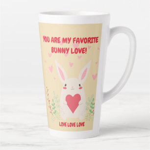 Tasse Latte Red Pink You Are My Bunny Love Valentine's