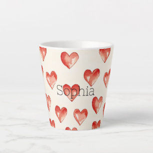 Tasse Latte Red Sweet Hearts Saint Valentin