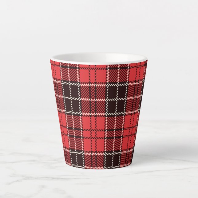 Tasse Latte Red Tartan (Devant)
