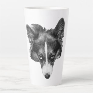 Tasse Latte regard doux corgi calme