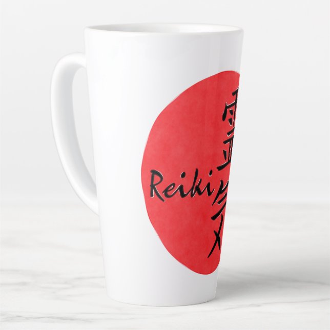 Tasse Latte Reiki Calligraphie Et Word 1 (Angle gauche)