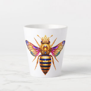 Tasse Latte Reine Abeille Avec Couronne