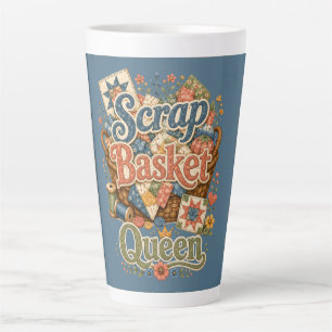 Tasse Latte Reine du panier à tissus Quilter Cottagecore