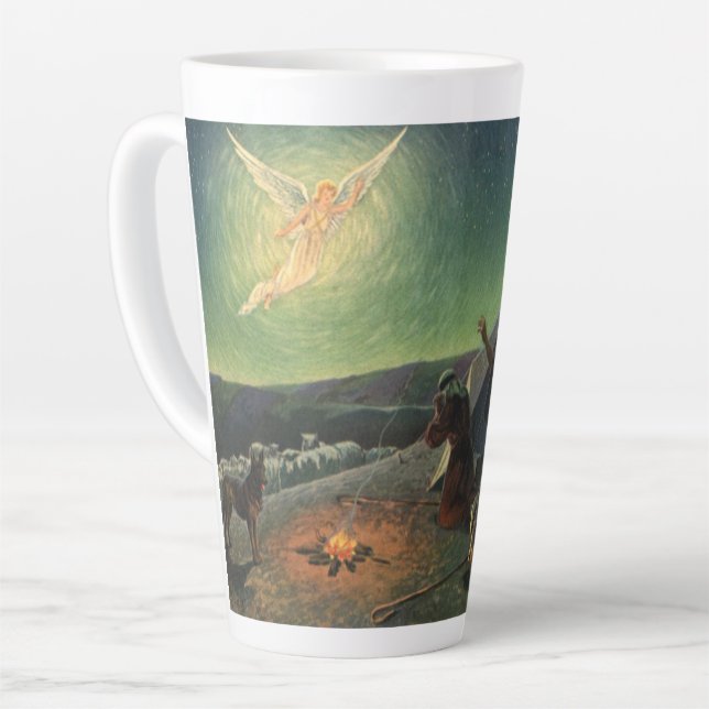 Tasse Latte Religion vintage, Annonciation aux bergers (Angle gauche)