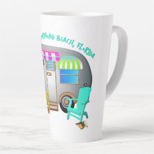 Tasse Latte Remorque de voyage de camping tropicale avec citat
