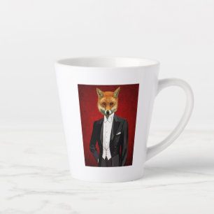 Tasse Latte Renard En Costume De Soirée, Portrait
