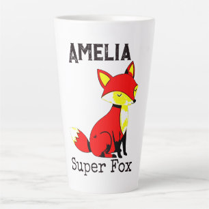 Tasse Latte Renard Mignon Personnalisé 