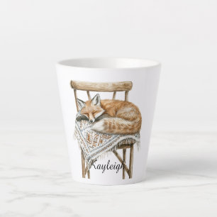Tasse Latte Renard sur chaise Noël