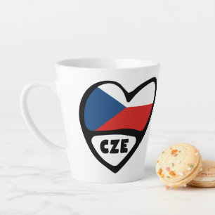 Tasse Latte République tchèque Code pays Coeur du drapeau, CZE