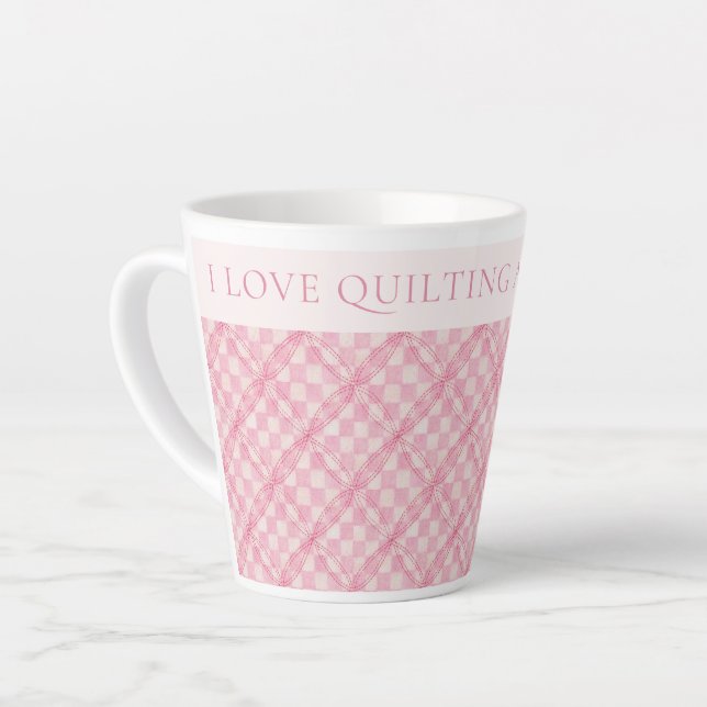 Tasse Latte REQUÊTE EN COCHETTE EN COUPE + Texte / Broussailla (Angle gauche)