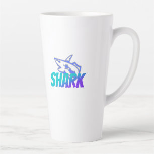 Tasse Latte Requin   Design de prédateur océanique audacieux p