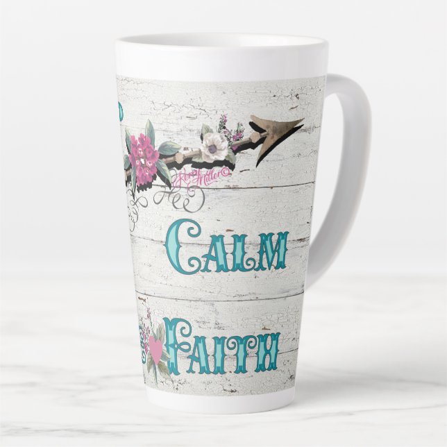 Tasse Latte Restez calme Ayez foi (Angle droit)