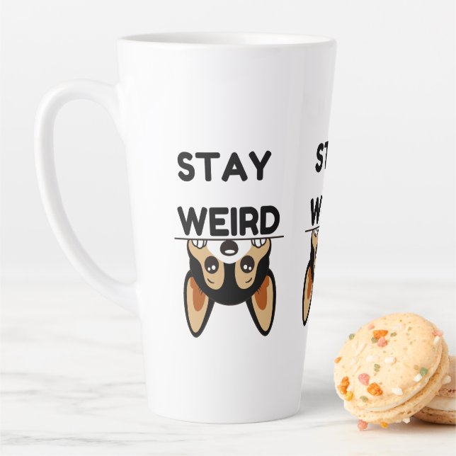 Tasse Latte Restez Drôle Étrange Terrier de Boston Dessin Anim (En situation)