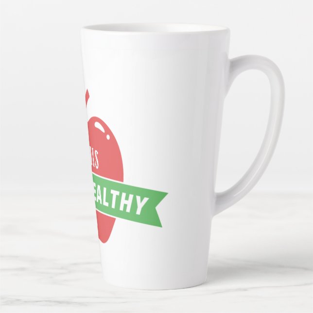 Tasse Latte Restez en santé Pomme rouge (Droite)