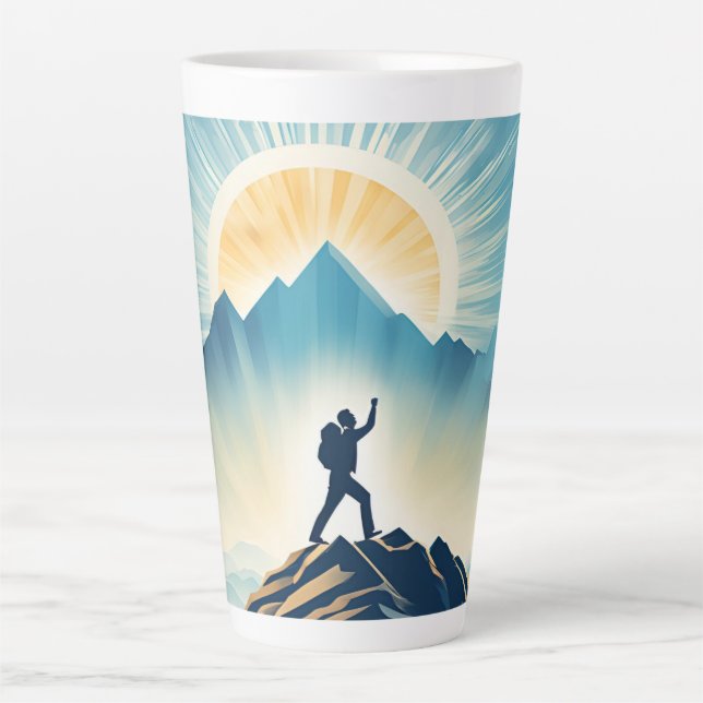 Tasse Latte Restez inspiré - Motivation et mise à niveau (Devant)