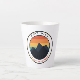 Tasse Latte Restez Sauvage Explorez l'Extérieur Soleil de Mont