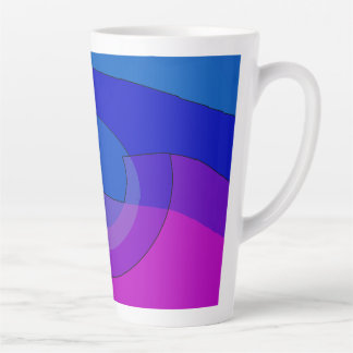 Tasse Latte Résumé abstrait violet et bleu 1007