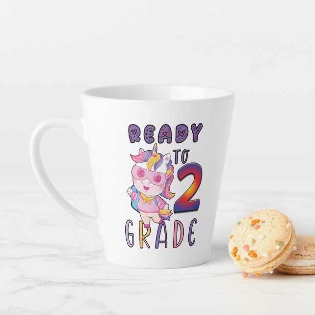 Tasse Latte Retour À L'École, Prêt À La 2Ème Année (En situation)
