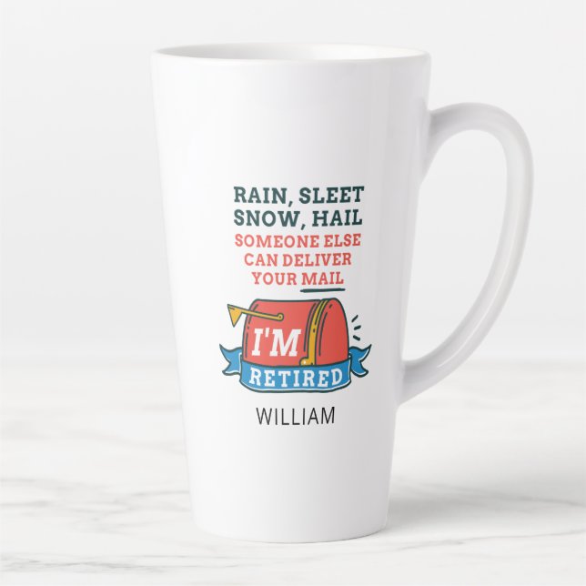 Tasse Latte Retraité Postal Worker Custom Mailman Retraite (Droite)