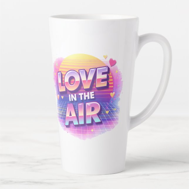Tasse Latte  Retro 80's Love In The Air Valentine Lover Candle (Droite)