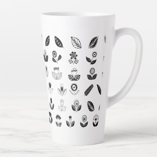 Tasse Latte retro-flowers-leaf-flower-vintage (Droite)