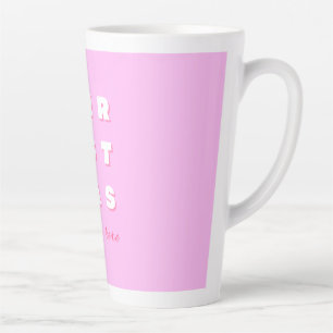 Tasse Latte Retro Joyeux Noël rose Décor de vacances Preppy