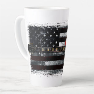 Tasse Latte RETRO ROCK Vintage Electric Guitare Drapeau améric