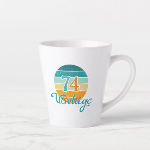Tasse Latte Retro Sunset 74 Vintage en détresse