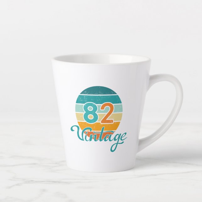Tasse Latte Retro Sunset 82 Vintage Distressed (Droite)