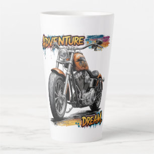 Tasse Latte Rêve d'aventure – Moto chopper vintage