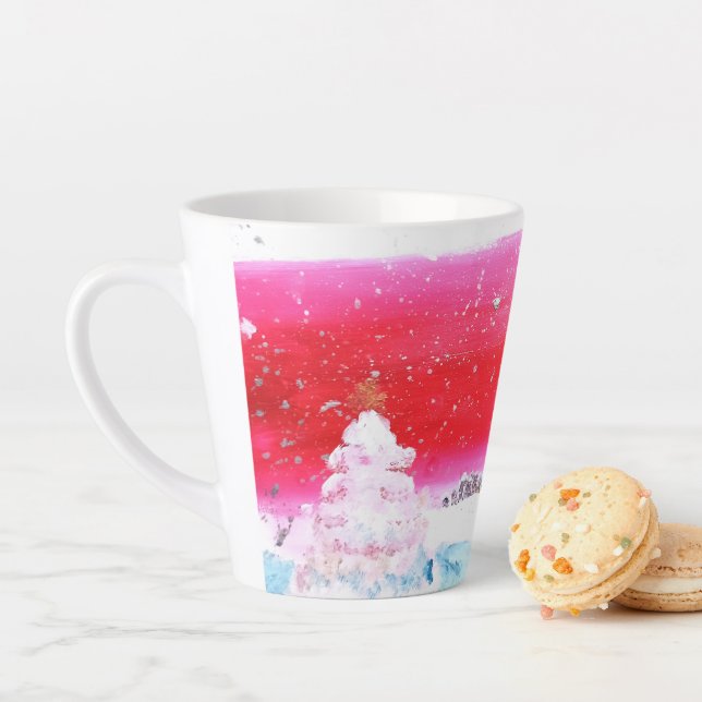 Tasse Latte Rêver d'une Coupe de café de Noël blanche (En situation)