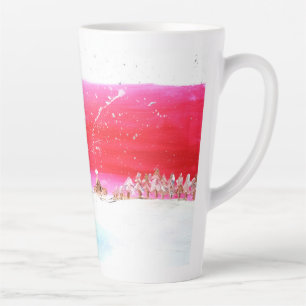 Tasse Latte Rêver d'une Coupe de latte de Noël blanche