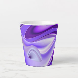 Tasse Latte Rêves arc-en-ciel à fleurs violettes