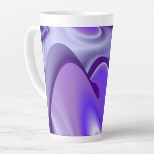Tasse Latte Rêves arc-en-ciel à fleurs violettes