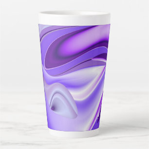 Tasse Latte Rêves arc-en-ciel à fleurs violettes