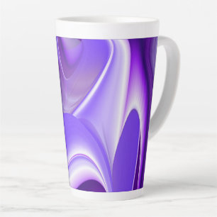 Tasse Latte Rêves arc-en-ciel à fleurs violettes
