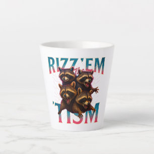 Tasse Latte Rizz Em avec le Tism Meme Autisme Drôle Raton Lave