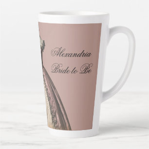 Tasse Latte Robe de mariée vintage personnalisée pour la fête