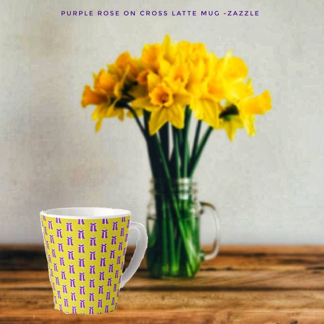 Tasse Latte Robe violette en croix (Créateur téléchargé)