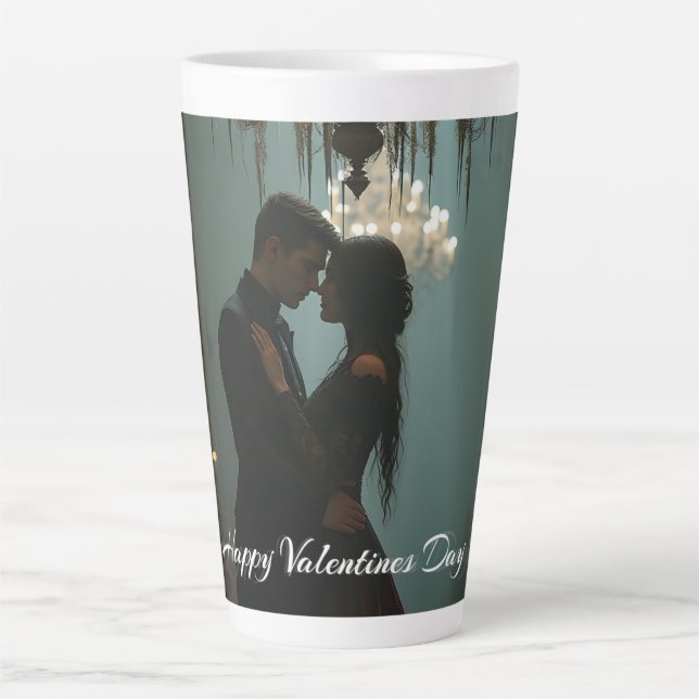 Tasse Latte Romance dans la salle Rose pour la Saint Valentin (Devant)