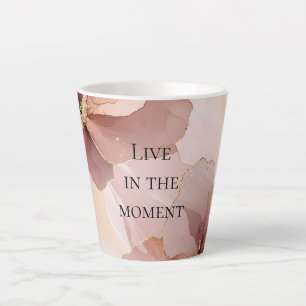Tasse Latte Romantique Blush Rose or Floral