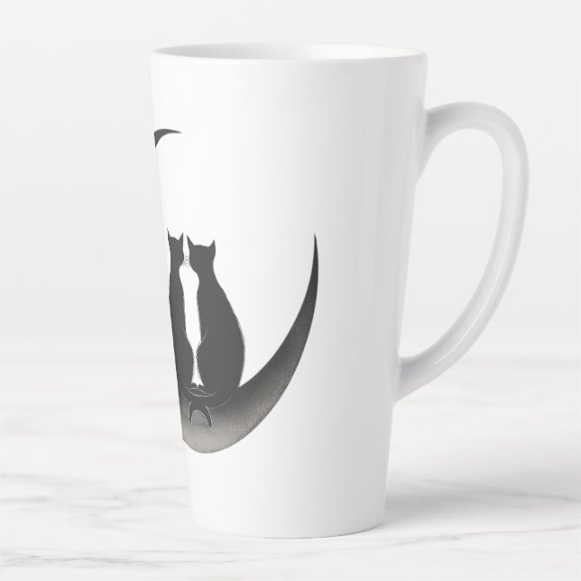 Tasse Latte Romantisme Mystique sous un Croissant (Droite)