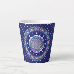 Tasse Latte Rosace bleue