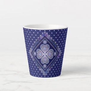 Tasse Latte Rosace bleue