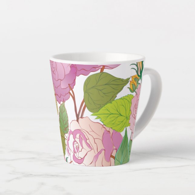 Tasse Latte Rose 17 (Angle droit)