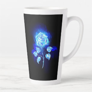 Tasse Latte Rose bleue brûlante