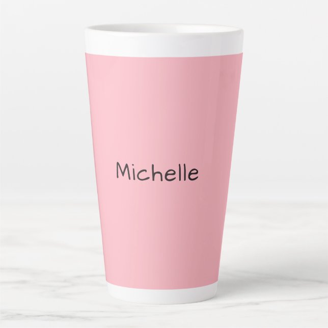 Tasse Latte Rose Clair Professionnel Unique Écriture Manuscrit (Devant)