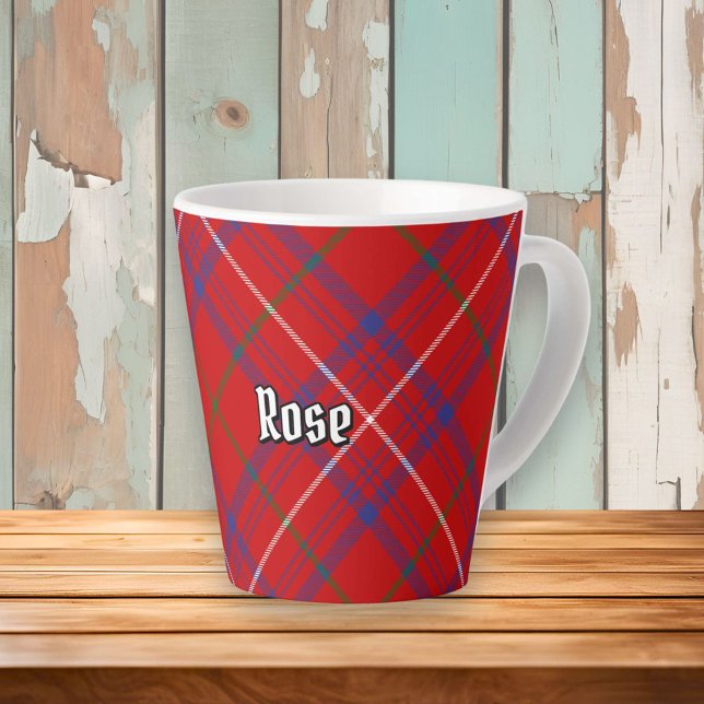 Tasse Latte Rose de clan Tartan (Créateur téléchargé)