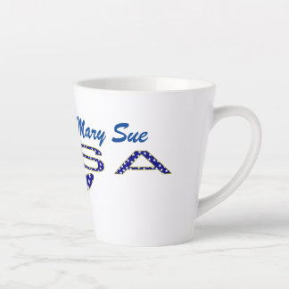 Tasse Latte Rose Drapeau USA Bleu Personnalisé